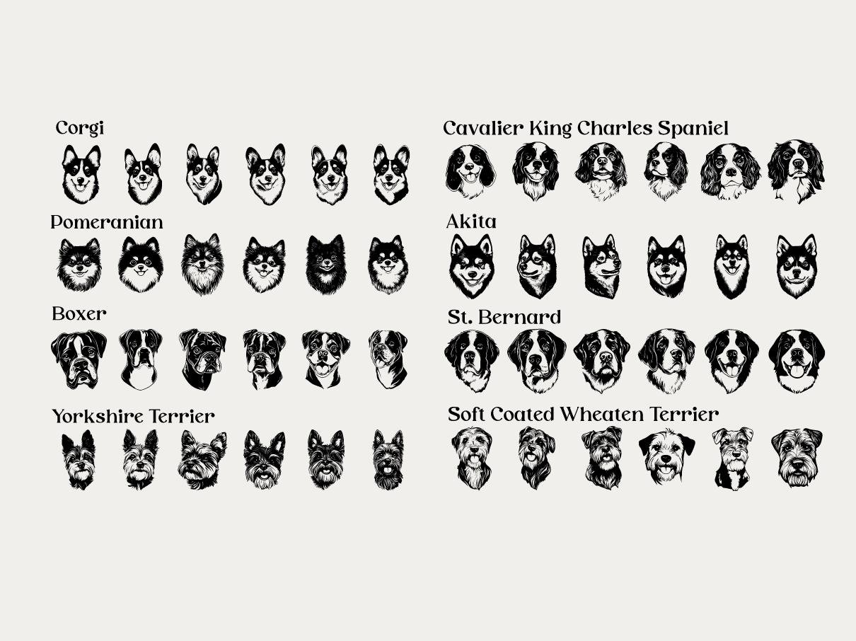 210 Dog Breeds SVG & PNG Clipart Bundle: Dog Mom Cricut Files - Etsy