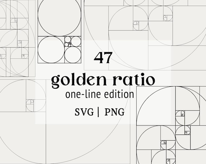 47 Outlined Golden Ratio Template Bundle, SVG & PNG File Formats - Etsy ...
