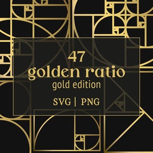 GOLD Golden Ratio Stencil Bundle, SVG & PNG file formats