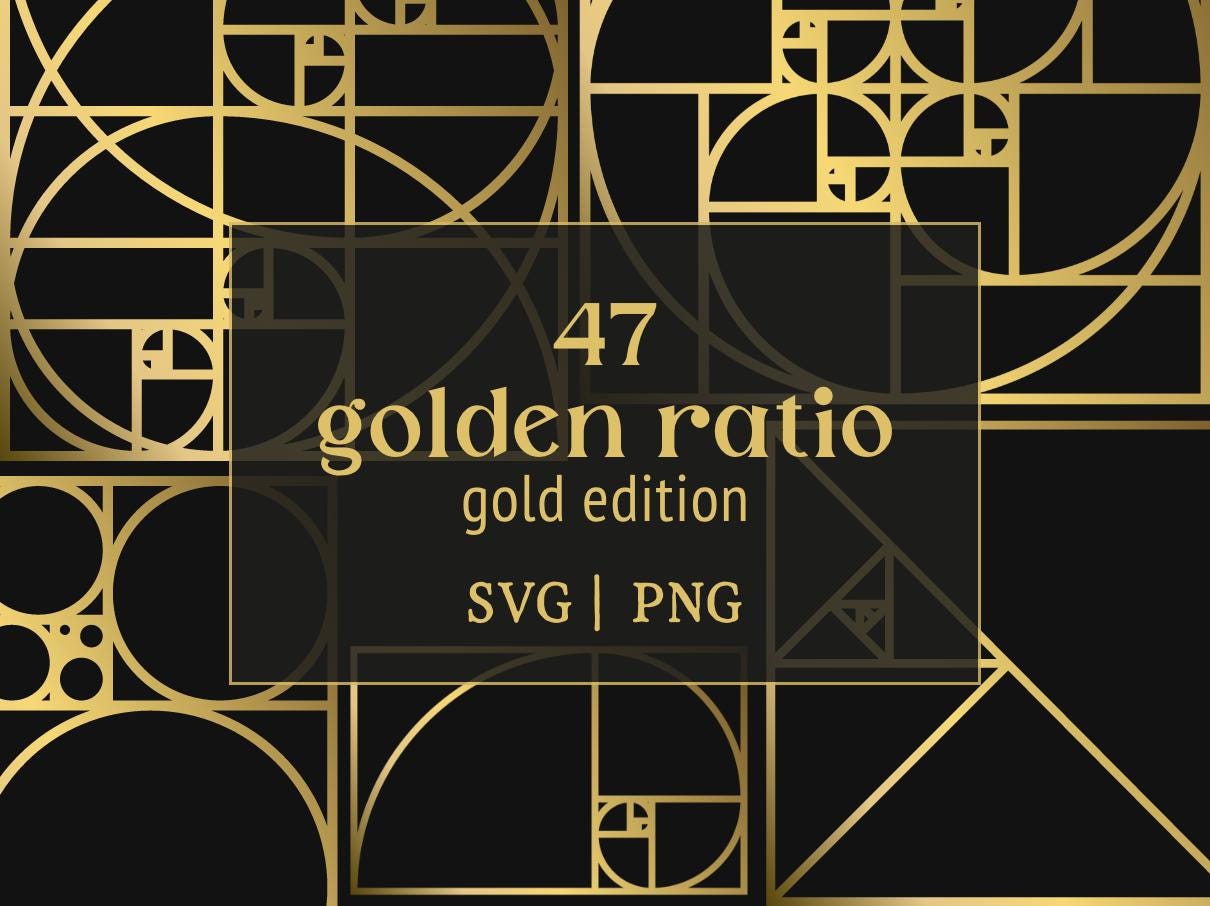 GOLD Golden Ratio Stencil Bundle, SVG & PNG Clipart Bundle - Etsy