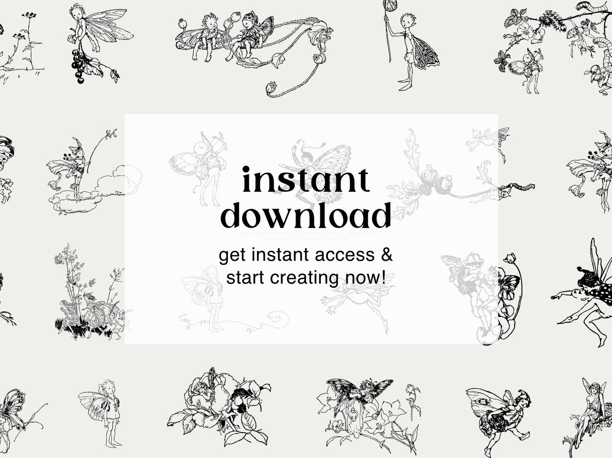 Vintage Fairy Tale Clipart Bundle: 23 Restored Illustrations (SVG & PNG ...
