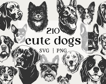 210 Dog Breeds SVG & PNG Clipart Bundle: Dog Mom Cricut Files
