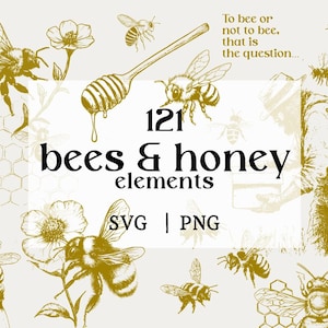 Bee SVG-bundel, bee png, honingraat, honing svg, bijenteelt svg clipart, schattige bijen, honingpot svg, hommel vector, Cricut, schattige png