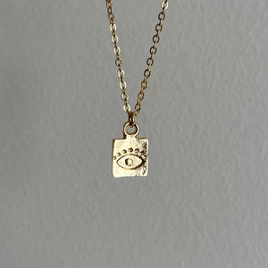 Tiny Evil Eye&#39;s Necklace, Minimalist Evil Eye Necklace, Gold Evil Eye Necklace, Nazar Necklace, Evil Eye Pendant, Protection Charm Necklace