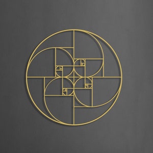 Golden Ratio Metall Wandkunst, Fibonacci Spirale Wandkunst, Wissenschaft Mathematik Wandkunst, Geometrie Wanddekor, Geeky Wandkunst Büro Wanddekor