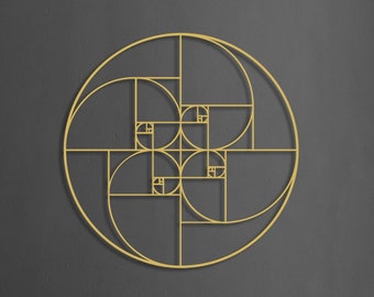 Golden Ratio Metal Wall Art, Fibonacci Spiral Wall Art, Science Math Wall Art, Geometry Wall Decor, Geeky Wall Art Decor, Office Wall Decor