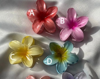 Fermaglio per capelli fiore Plumeria, fermaglio per artiglio fiore di ibisco hawaiano, fermaglio per artiglio fiore, accessori per capelli estivi, fermaglio per artiglio a molla di palma, barrette