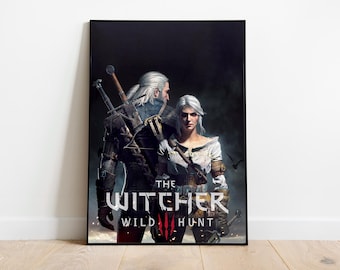 ウィッチャー シリとゲラルトのポスター、ウィッチャー3 ゲームポスター、ビデオゲームポスター、ウィッチャー3 キャンバスポスター、ゲーム用ウォールアートデコレーション、ウィッチャー3 ギフト