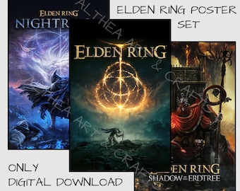 Elden Ring Printable Poster Set, Elden Ring Digital Download, Elden Ring DLC, Shadow of Erdtree, Nightreign, Elden Ring Art Print, Wall Art