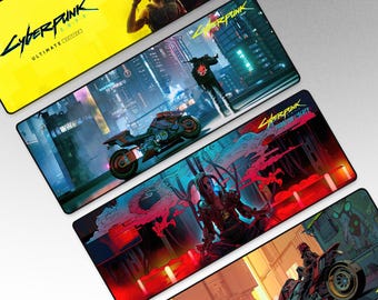 サイバーパンク2077マウスパッド、ゲーミングデスクマット、ビデオゲーム装飾、ゲームルーム装飾、ゲーマーギフト、ゲーミングPCアクセサリー、滑り止め底面