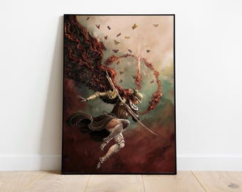 Elden Ring Malenia Art Print, Elden Ring Poster, Elden Ring Canvas Wall Art, Game Room Decor, Gaming Poster, Gift For Gamers, Dark Souls Art