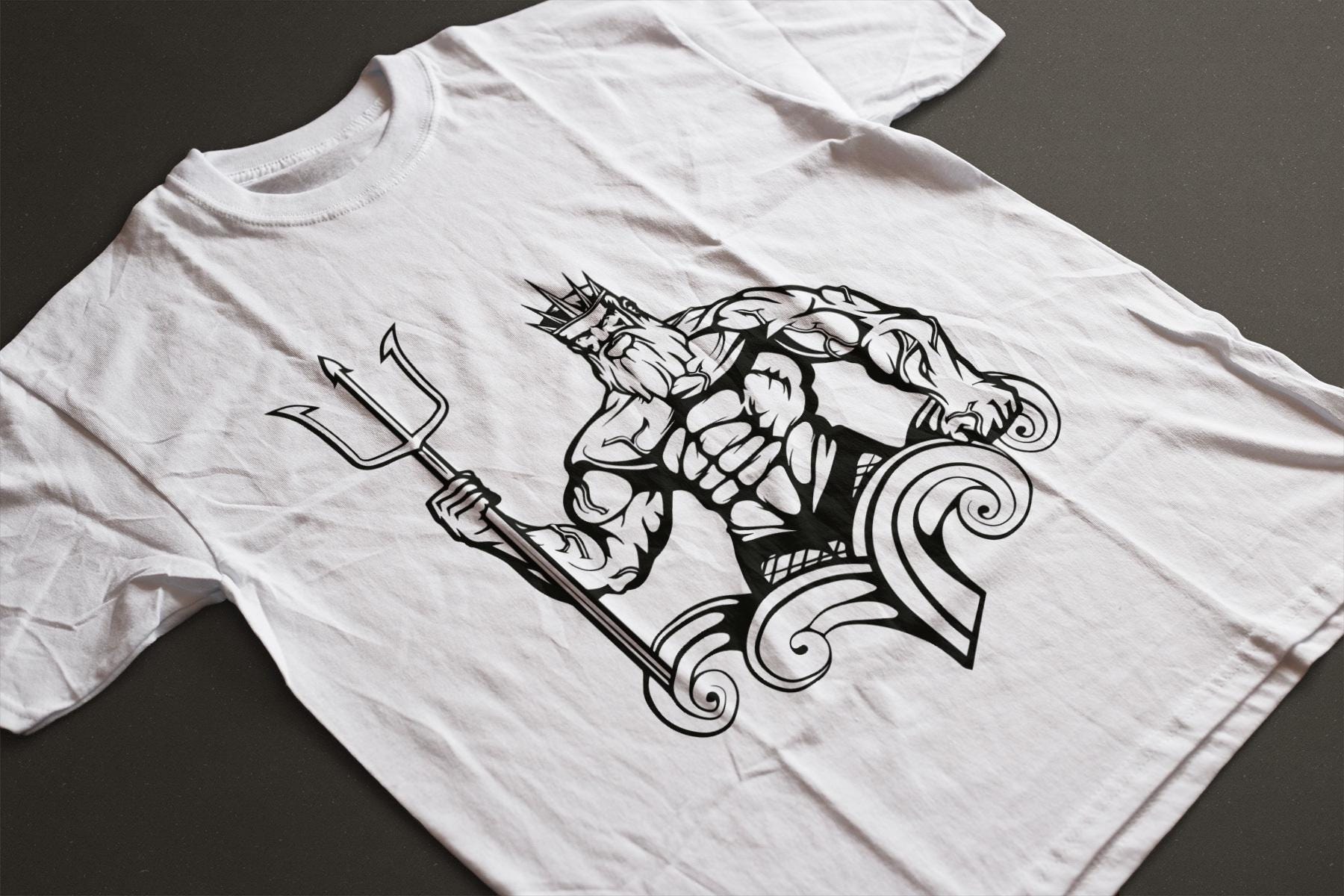 Poseidon Holding Trident Vector Svg, Poseidon Sea God Neptune