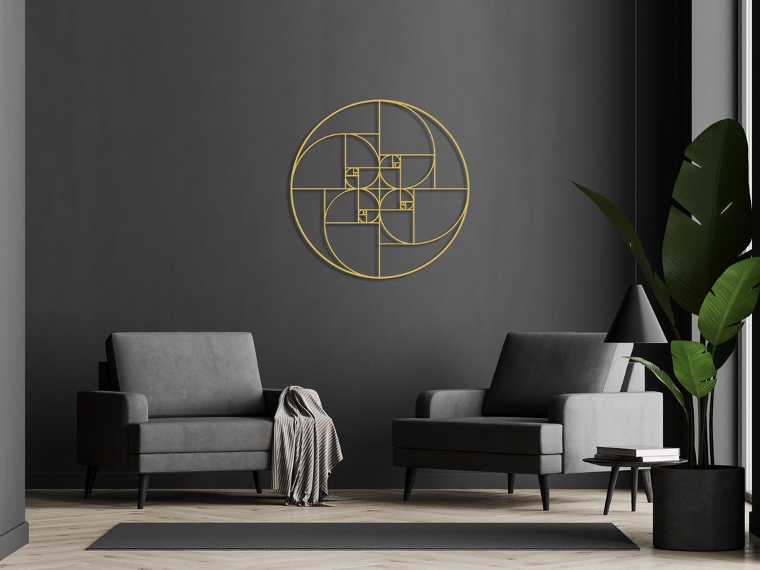 Golden Ratio Metal Wall Art, Fibonacci Spiral Wall Art, Science Math ...