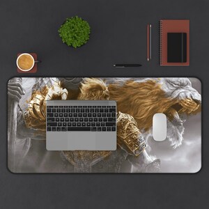 Elden Ring XL Gaming Mouse pad, Dark Fantasy Desk Mat, Dark Souls, Game Room Decor, Oversized Non Slip Desk Mat, Gaming Pc Accessories image 5