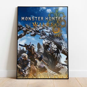 Monster Hunter Wilds Poster, Gamer Room Decor, Video Game Wall Art, Gaming Poster Gift, Gift for Gamers, RPG Video Game Print