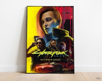 Cyberpunk 2077 poster, RPG gaming poster print, video game poster, gamer muur kunst decor, cadeau voor gamers, Sci-Fi FPS schietspel poster