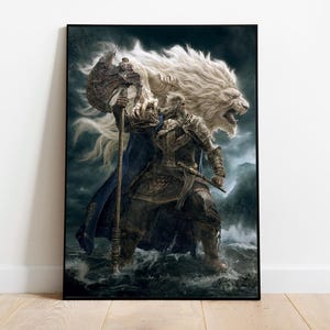 Pôster de Elden Ring Godfrey, pôster de Elden Ring Bosses, tela de Elden Ring Lords, arte impressa de Elden Ring, arte de parede de Elden Ring, pôster de presente de jogador