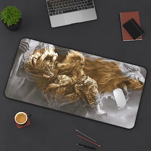 Elden Ring XL Gaming Mouse pad, Dark Fantasy Desk Mat, Dark Souls, Game Room Decor, Oversized Non Slip Desk Mat, Gaming Pc Accessories image 4
