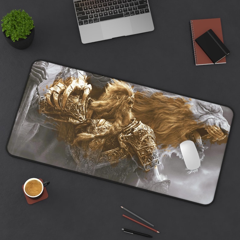 Elden Ring XL Gaming Mouse pad, Dark Fantasy Desk Mat, Dark Souls, Game Room Decor, Oversized Non Slip Desk Mat, Gaming Pc Accessories image 4