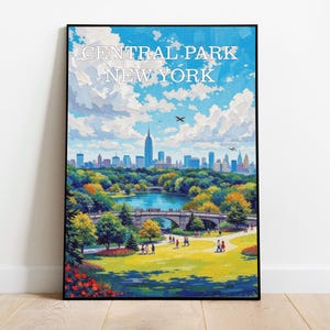 Central Park Art Print Poster, National Park Poster, New York City Travel Poster, Vintage Retro Poster, Travel Poster Print, NYC Wall Art