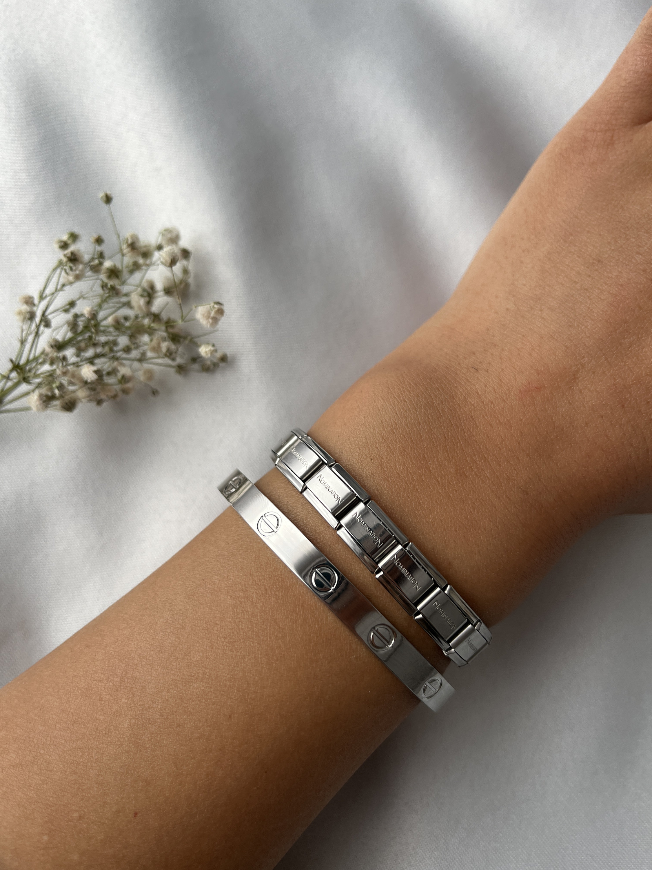 Silver Italian Charm Bracelet, Italy Charms Bracelet, Stainless Steel Bracelet, Italian Bracelet