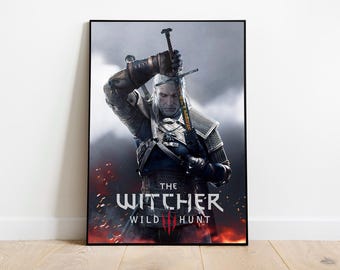 ゲラルト ウィッチャー3 ワイルドハント ポスター、ウィッチャー3 キャンバスポスター、ウィッチャー ゲーム キャンバス、ウィッチャー ウォールアート、ウィッチャー アートワーク、ゲームアートギフト