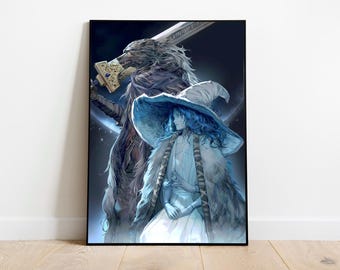 Elden Ring Ranni and Blaid Poster, Elden Ring Poster Art Print, Ranni The Witch and Blaidd Poster, Gaming Poster Gift, Elden Ring Wall Art