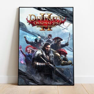 Divinity Original Sin 2 omslagskonst affischtryck, Baldur's Gate 3 affisch, Bg3-affisch, RPG-spelkonstverk, videospelsväggdekor, present till spelare