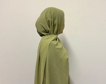 Meadow green chiffon hijab