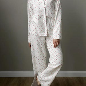 Flanell-Pyjama-Set für Damen, weicher Loungewear-Set mit weitem Top & elastischer Taillenhose, in 3 Farben