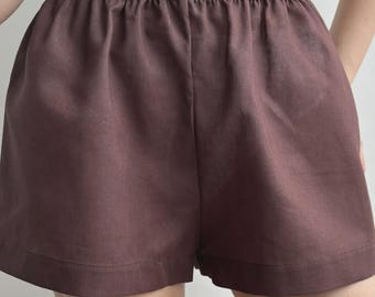 Short en lin pour femme, vêtement d'été décontracté léger et respirant, disponible en plusieurs couleurs