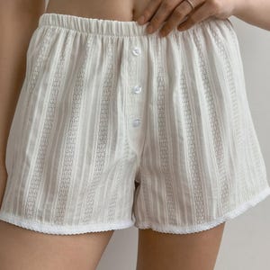 Damen Batist Lounge Shorts, leichte atmungsaktive Sommer Schlaf Shorts