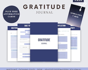 Digital Gratitude Journal perfect for Goodnotes, Gratitude journal digital planner for IPAD or PDF print