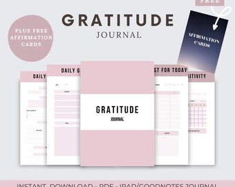 Digital Gratitude Journal perfect for Goodnotes, Gratitude journal digital planner for IPAD or PDF print