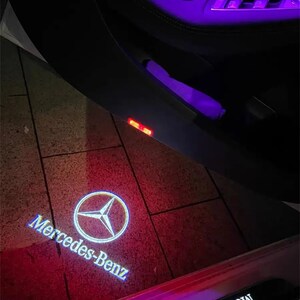 2X Auto LED Deur Licht Projectoren Logo Puddle Courtesy Nanoglass Kit Voor Mercedes Benz Klasse Ultra Heldere Kit Dat beeld NOOIT VERVAGEN afbeelding 1