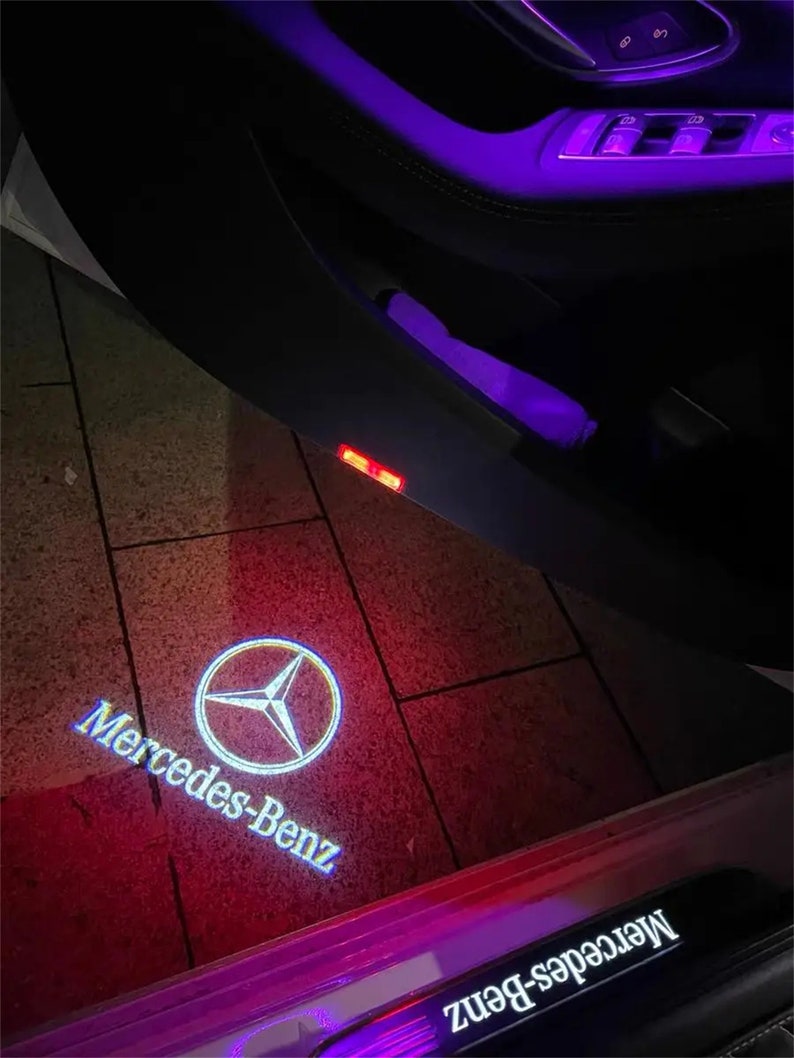 2X Auto LED Deur Licht Projectoren Logo Puddle Courtesy Nanoglass Kit Voor Mercedes Benz Klasse Ultra Heldere Kit Dat beeld NOOIT VERVAGEN afbeelding 1