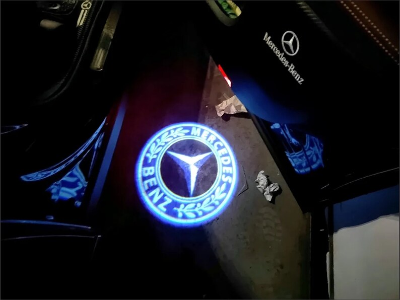 2X Auto LED Deur Licht Projectoren Logo Puddle Courtesy Nanoglass Kit Voor Mercedes Benz Klasse Ultra Heldere Kit Dat beeld NOOIT VERVAGEN Style B