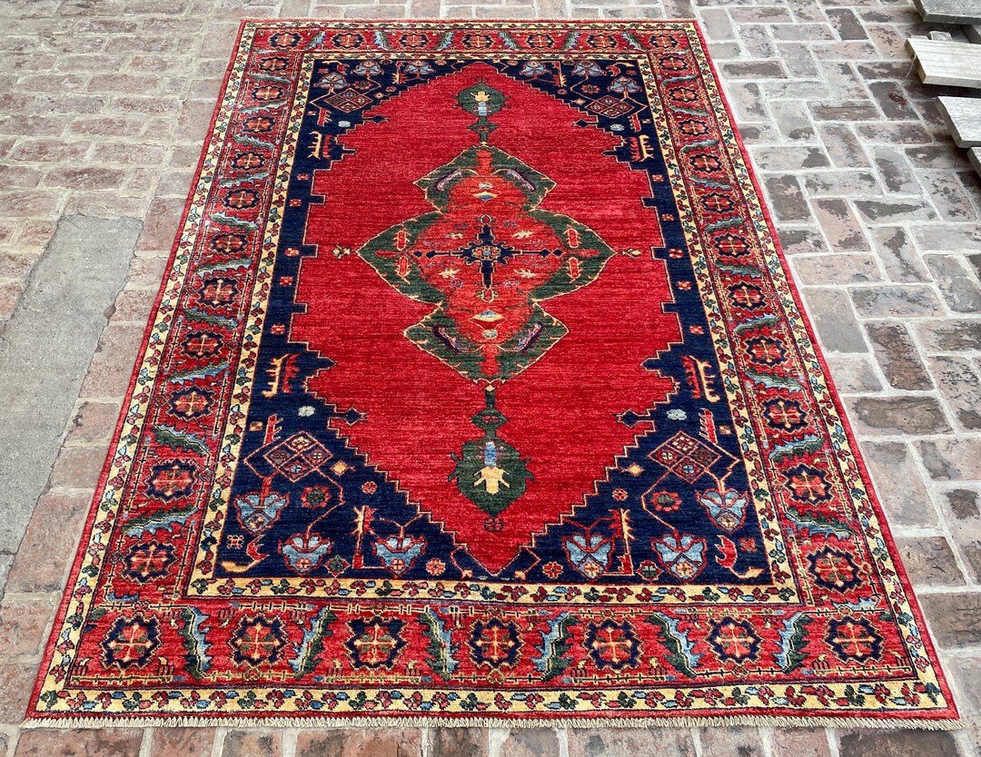 Ersari Traditional Hand Knotted Red Multicolor Rug 2'8 x 3'9 main image 1