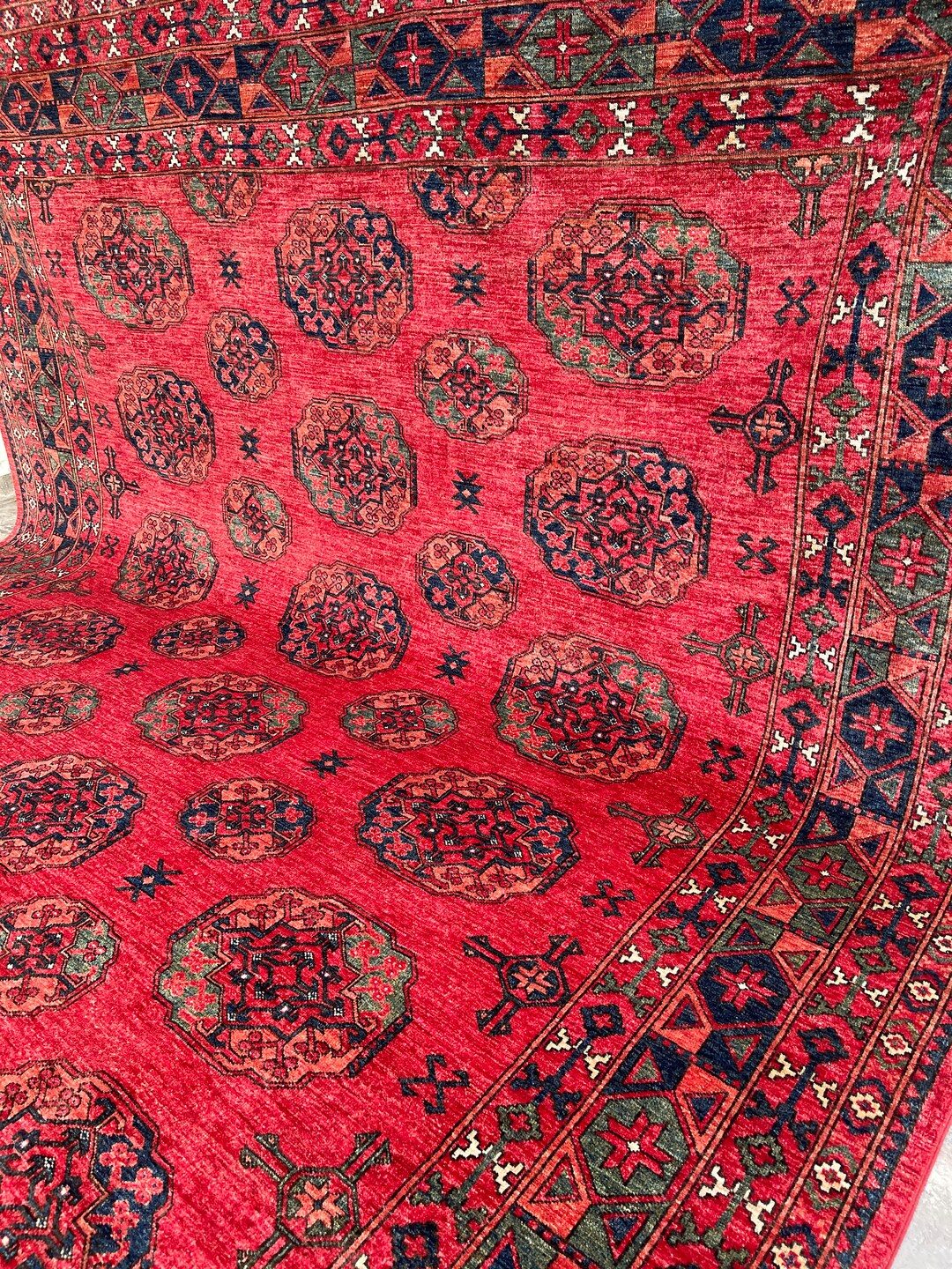 10x14 Stunning Red Ersari Oriental Area Rug - Afghan Hand Knotted Veg ...