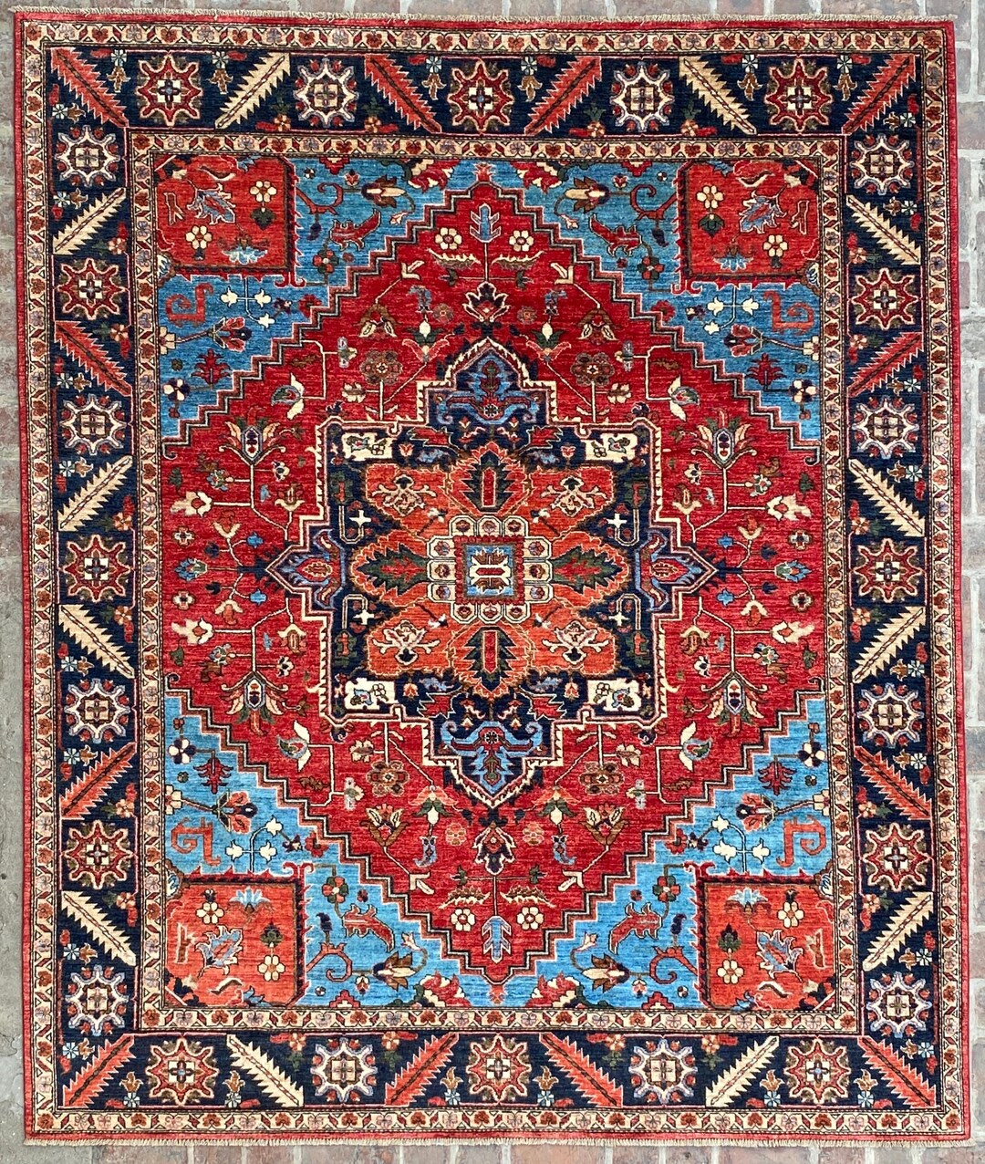 8x10 Ft Red Heriz Ersari Oriental Area Rug - Afghan Hand Knotted Veg ...
