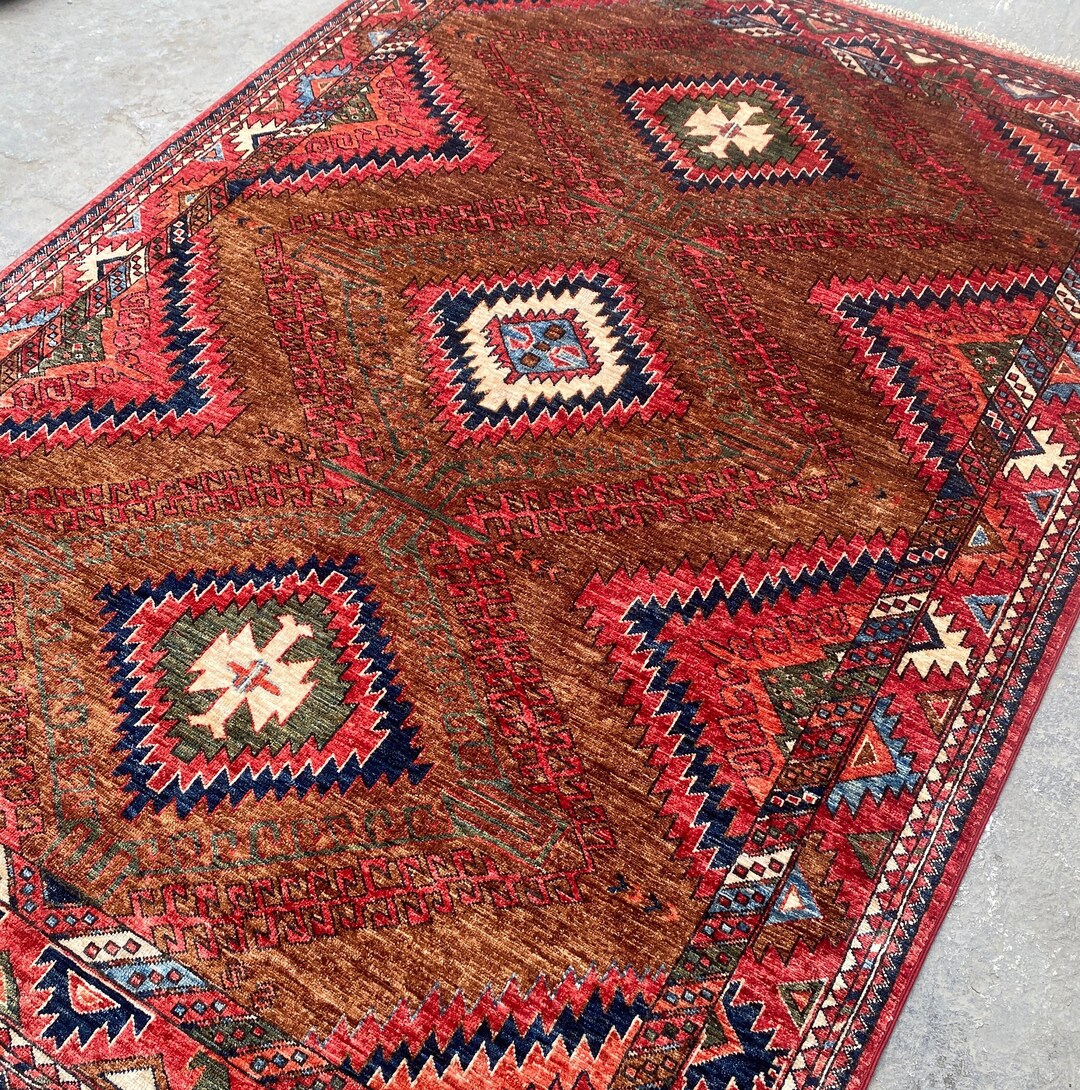 Ersari Tribal Afghan Rug | 8.6 X 6 Ft - 262 X 183 Cm | Hand Knotted ...