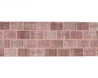 3'35x9'84 ft Stunning Turkish Patchwork Vintage Rug - Bedroom Rug - Livingroom Rug - Office Rug - Vintage from 1980's - 102x300 cm