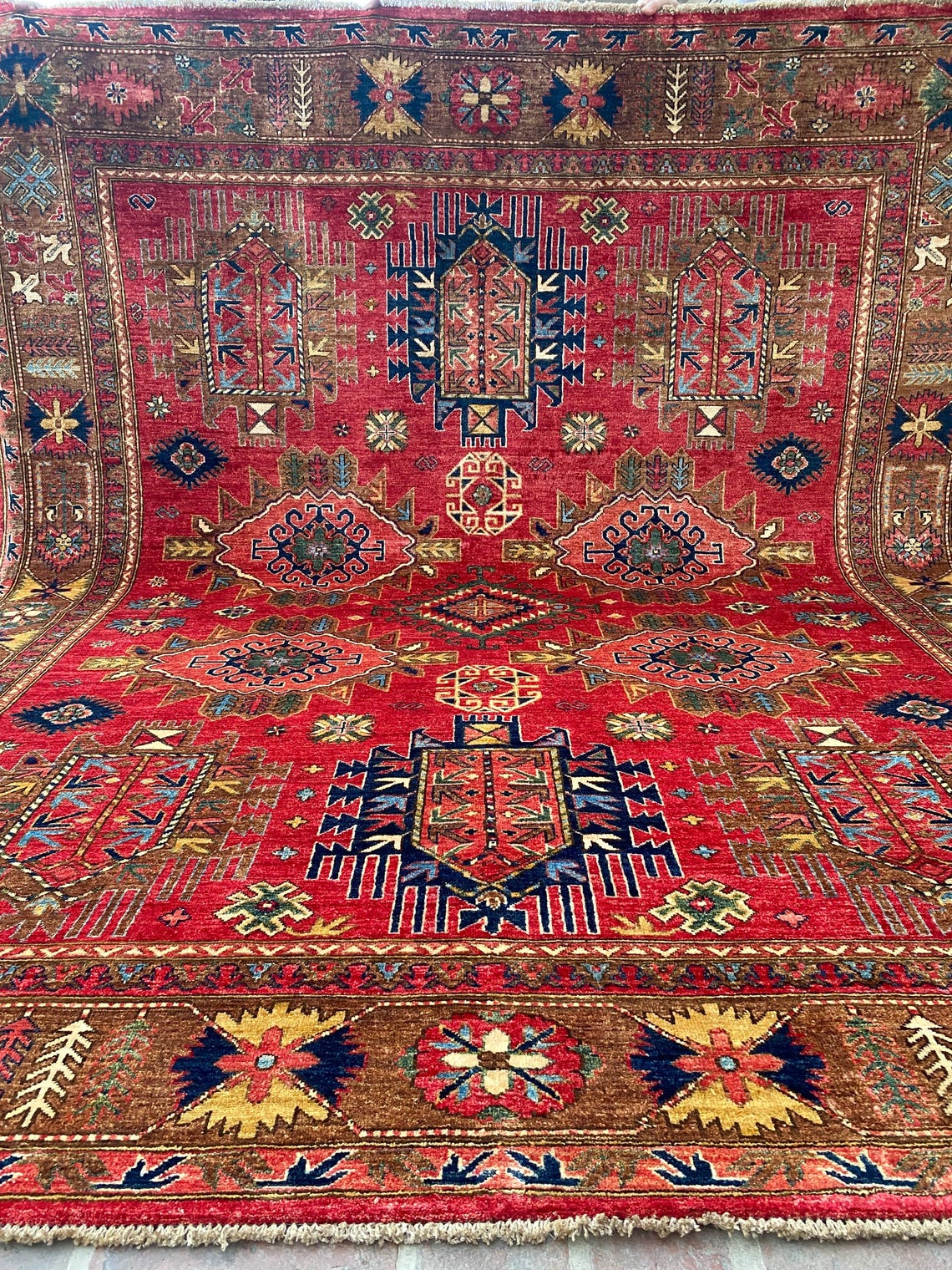 8x10 Ft Red Ersari Oriental Area Rug Afghan Hand Knotted Veg Dyed Wool ...