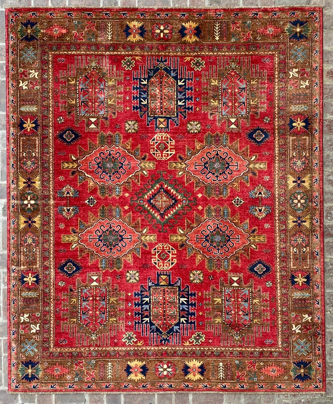 8x10 Ft Red Ersari Oriental Area Rug Afghan Hand Knotted Veg Dyed Wool ...