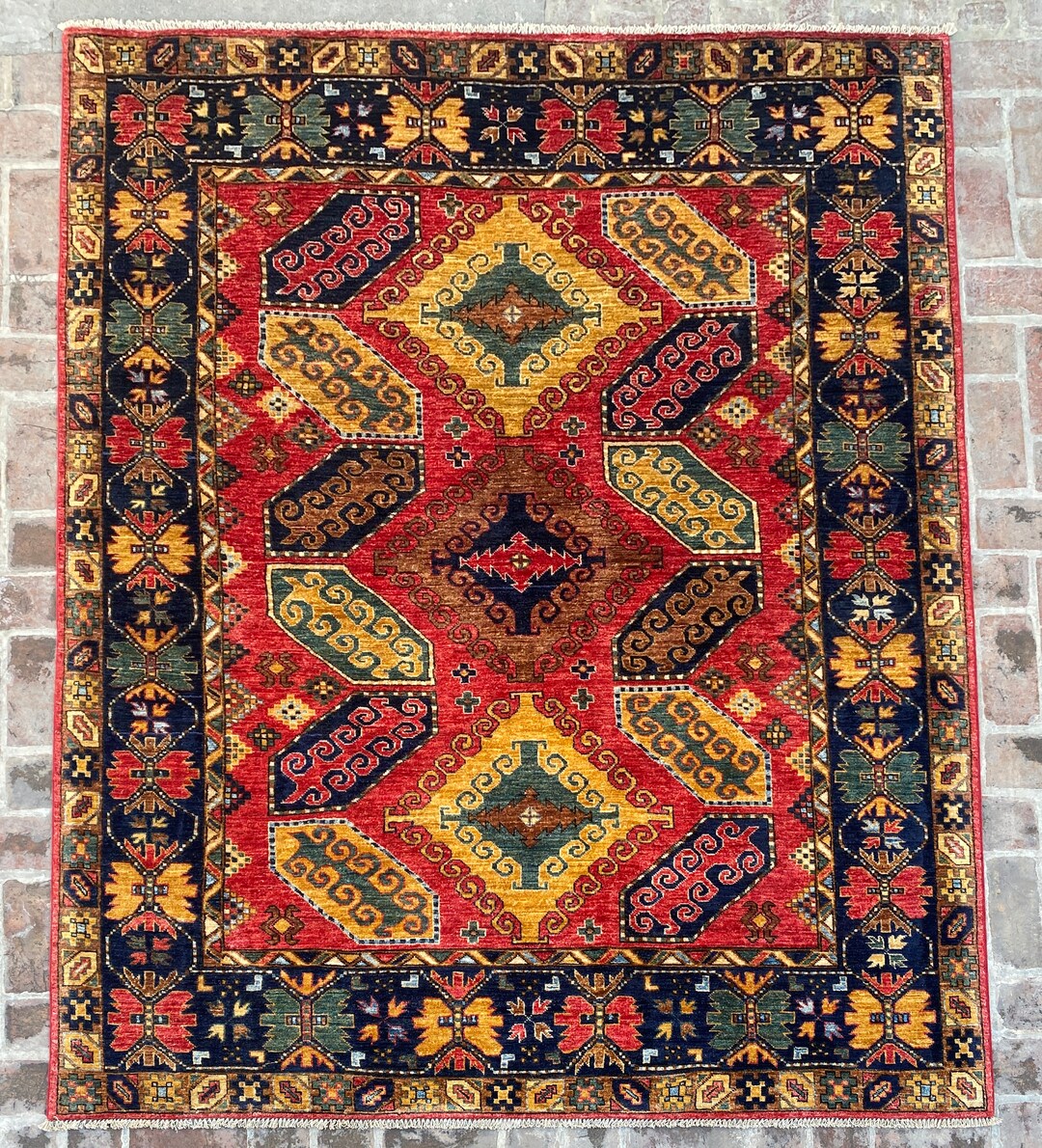 6'72x8'13 Ft Stunning Ersari Oriental Area Rug Afghan Hand Knotted Veg ...