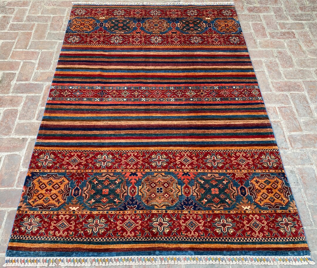 6x8 Red Tribal Gabbeh Area Rug - Afghan Hand Knotted Veg Dyes Wool ...
