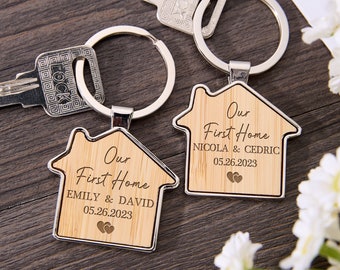 Our First home Keychain set Personalised First Home Keyrings New Home Keyrings House Keyrings Set Moving House Gift Housewarming Gifts #1