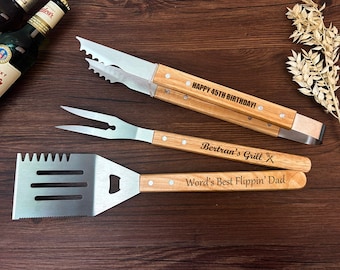 Personalized BBQ Spatula or tool set,Dad gift idea for him,grilling gift for guys,Grilling Tools,Grill Master Set,BBQ Spatula,wedding gifts