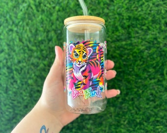 Lisa Frank Glass Can Cup