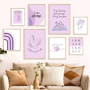 Therapist Decor Posters | Counseling Room Bundle | Psychologist Wall Art | Affirmation Wall Art | Minimalist Wall Art | Motivational Quotes